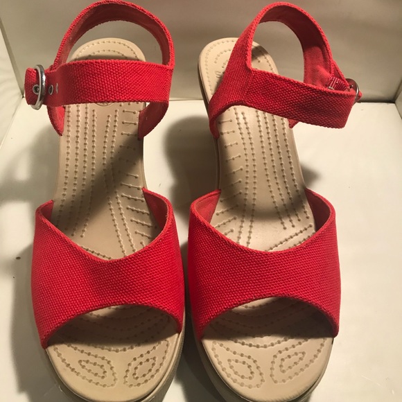 crocs red sandals